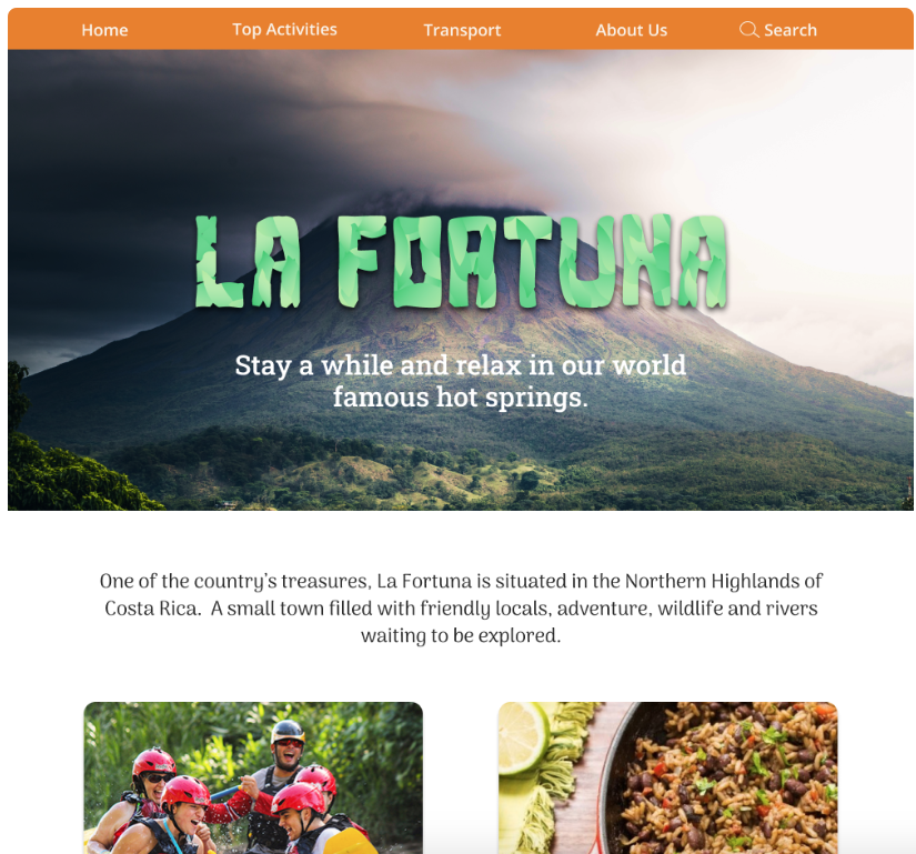 Arenal website sample